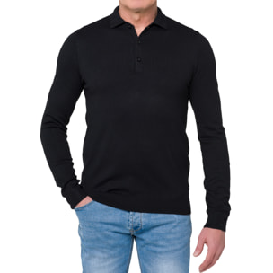 Suéter de cuello polo Hot Buttered Tanjung Negro