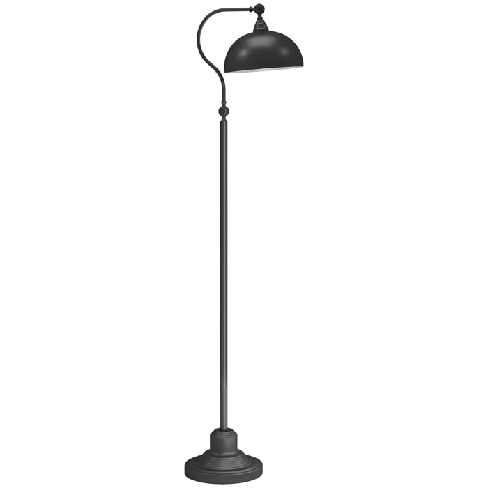 Lampadaire style néo-rétro métal noir - abat-jour réglable - H.152 cm
