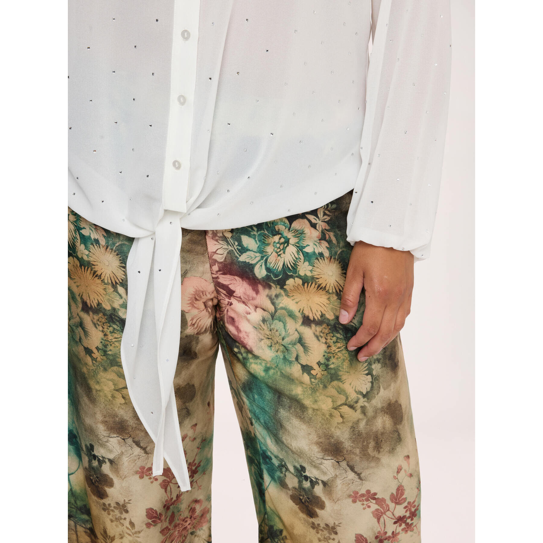 Fiorella Rubino - Camicia in georgette con punti luce - Bianco