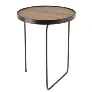 FLEUR - Table d'appoint ronde 40x40cm mocha pieds asymétriques métal