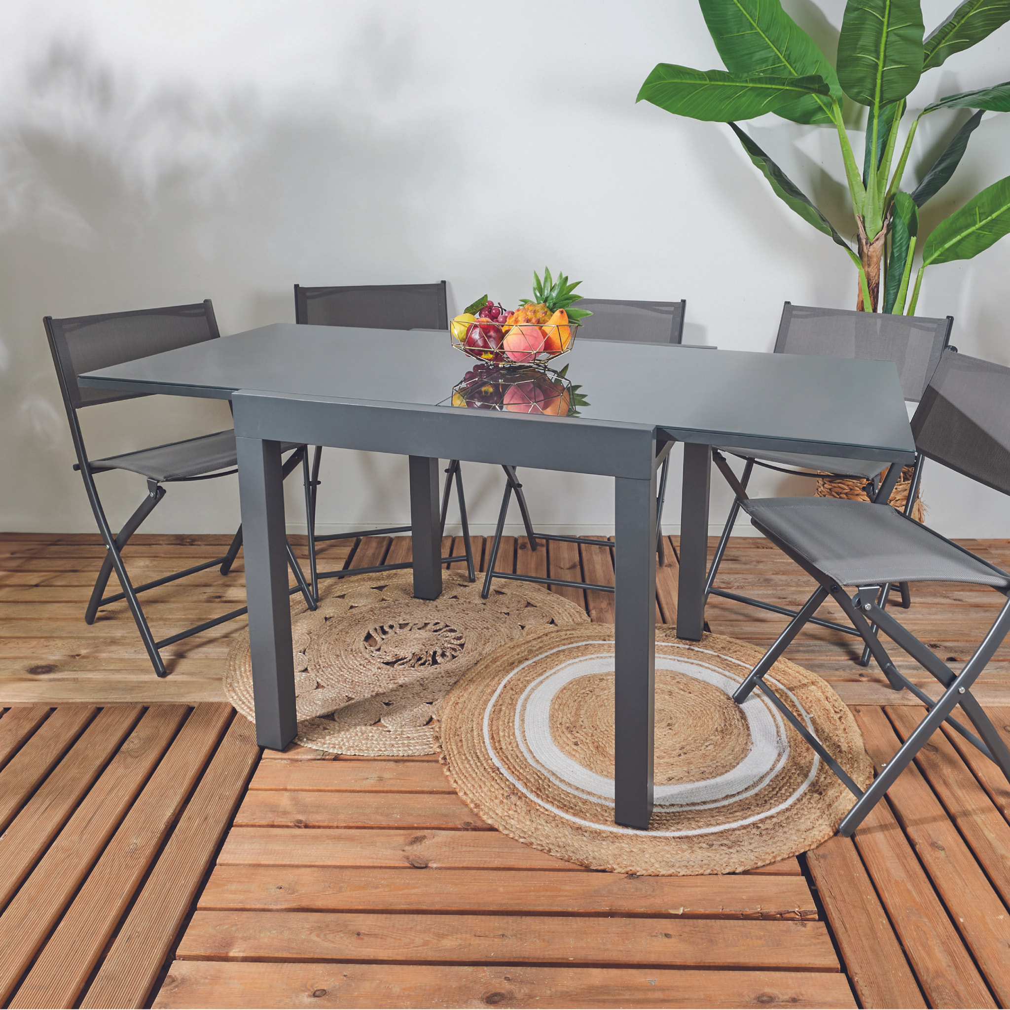 Table Jardin Extensible Haria 80x80x160cm