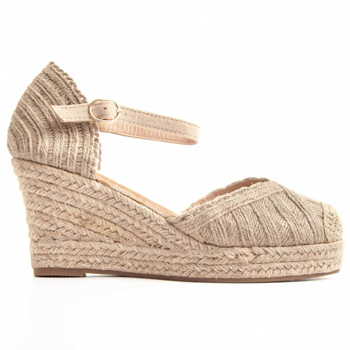 Alpargatas de Cuña - Beige - Altura: 8 cm