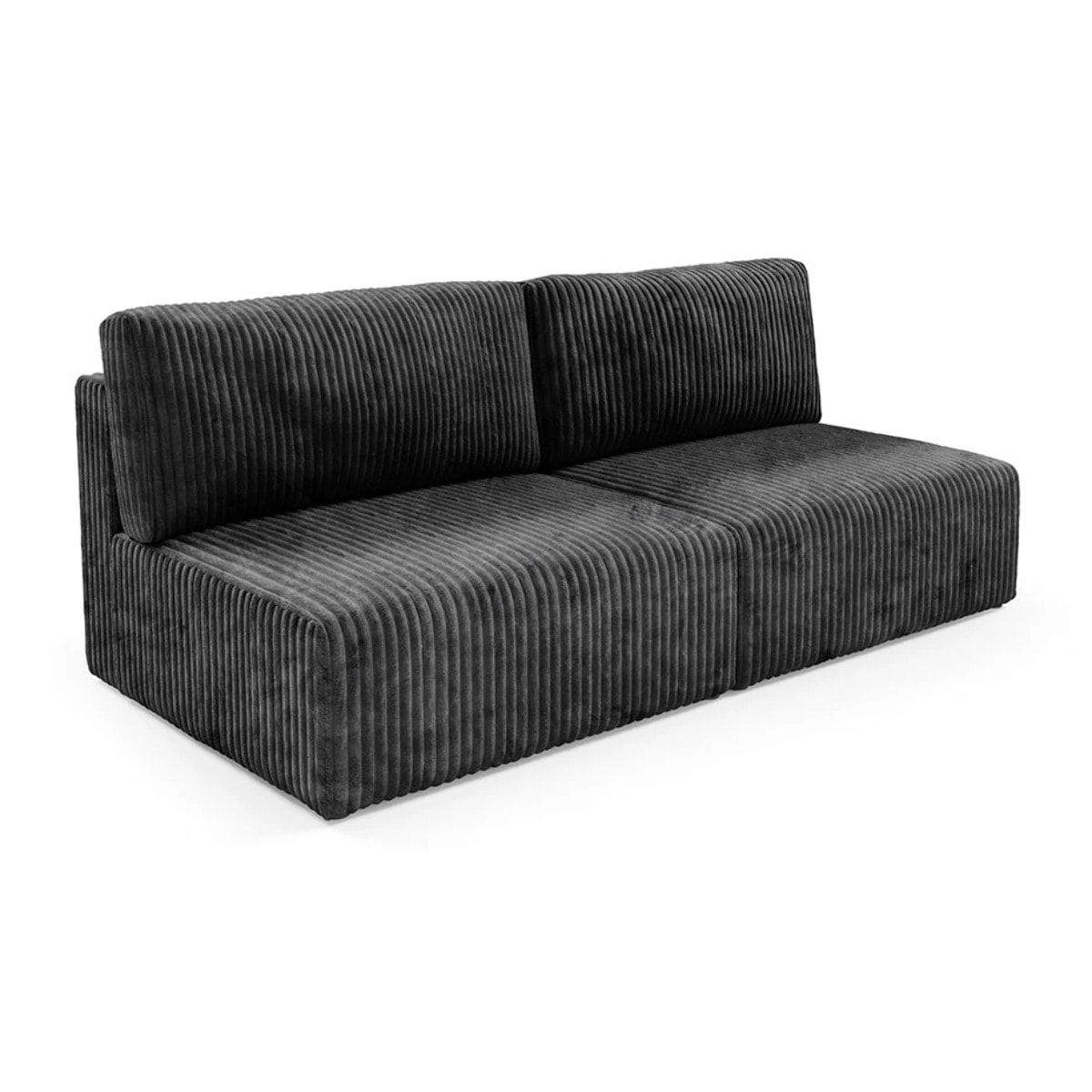 ELIOR - Canapé 3 places convertible en velours gris foncé