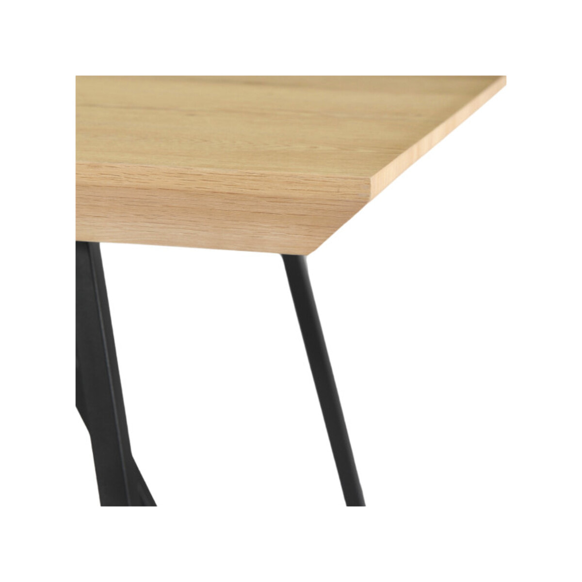 Table de Repas 90 x 160 cm Décor Chêne Piètement Filaire Métal - STRIPE 2