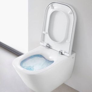 Pack WC bâti-support autoportant + WC suspendu sans bride avec abattant SoftClose + plaque chrome (STROGAWR02-U)