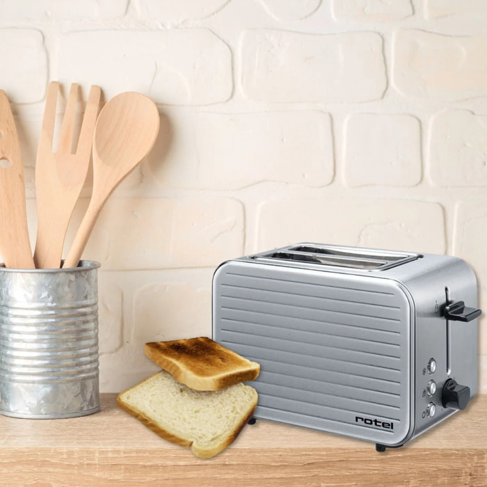 Grille pain chromé avec 7 niveaux de réglages Rotel