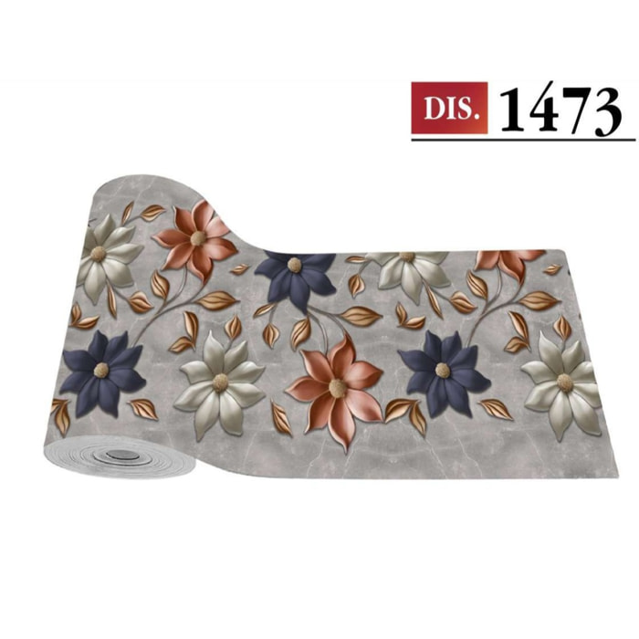 CASSESE HOME Passatoia/Tappeto Bordato in Poliestere con Retro Antiscivolo in PVC Made in Italy_Dec.1473