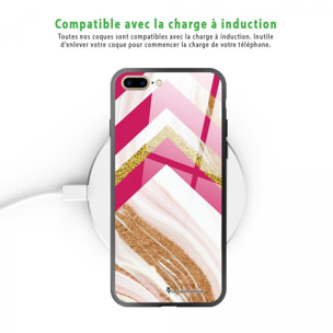 Coque iPhone 7 Plus/ 8 Plus Coque Soft Touch Glossy Trio marbre fuschia Design La Coque Francaise