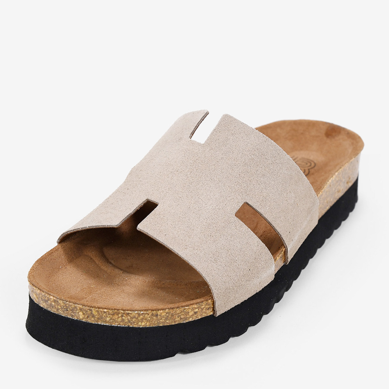 Sandalias de piel beige con suela bio