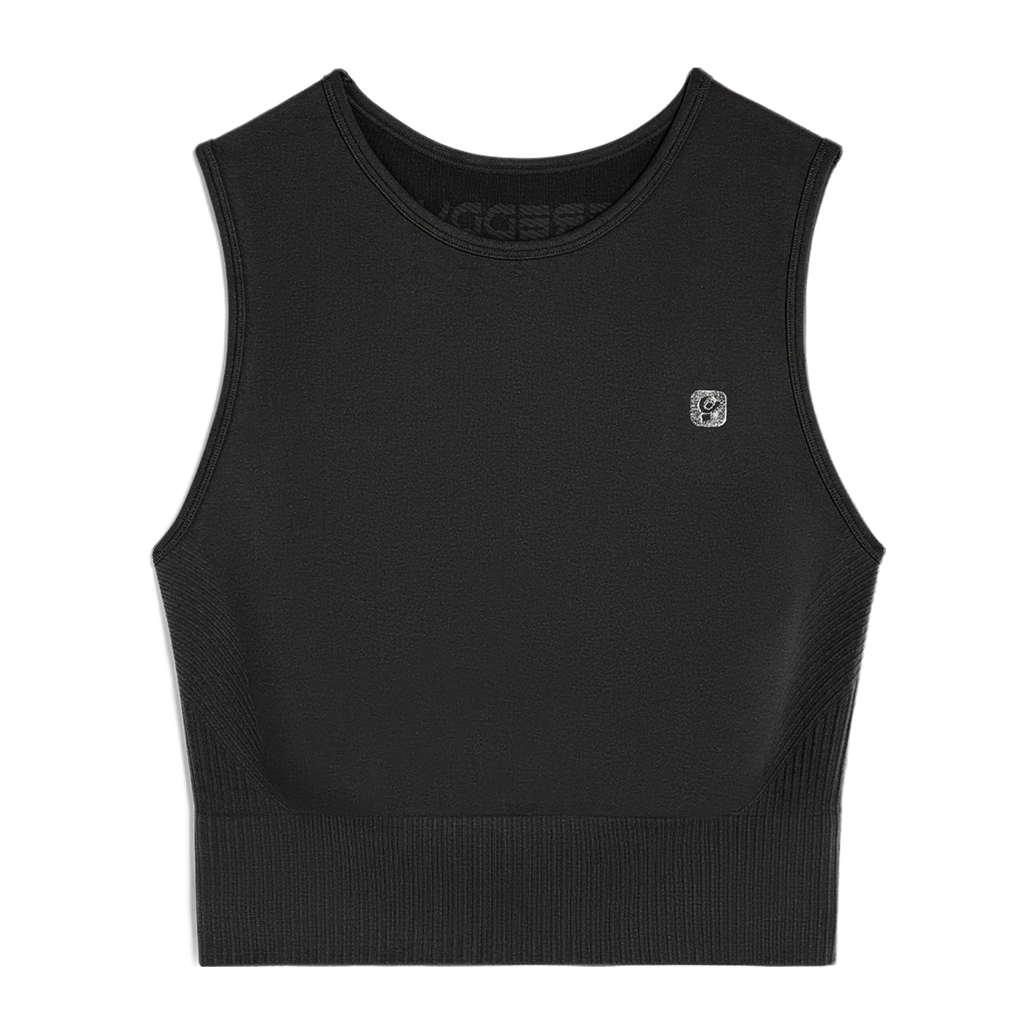 Top corto senza maniche in tessuto seamless