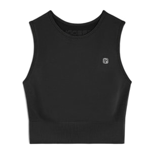 Top corto senza maniche in tessuto seamless