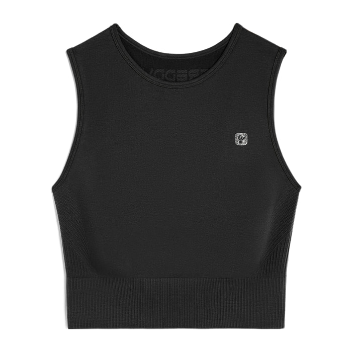 Top corto senza maniche in tessuto seamless