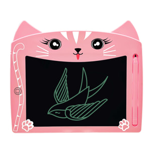Tableta de dibujo y escritura LCD de 8 pulgadas, diseño Gatito. Portátil, con bloqueo de borrado.