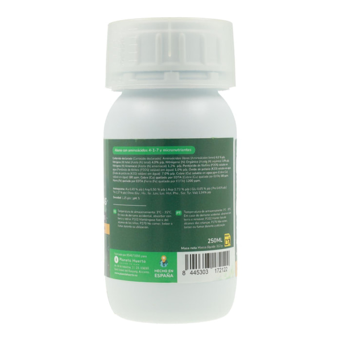 PLANETA HUERTO | Abono Líquido Cactus 250 ml: Fertilizante Orgánico Líquido Especializado en la Nutrición de Cactus y Suculentas con Alta Concentración de Aminoácidos y Nutrientes Esenciales