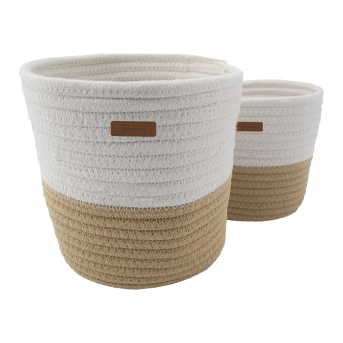 Lot de 2 panières de rangement pour bébé - Naturel