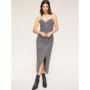 Motivi - Vestido bustier de franela - Gris