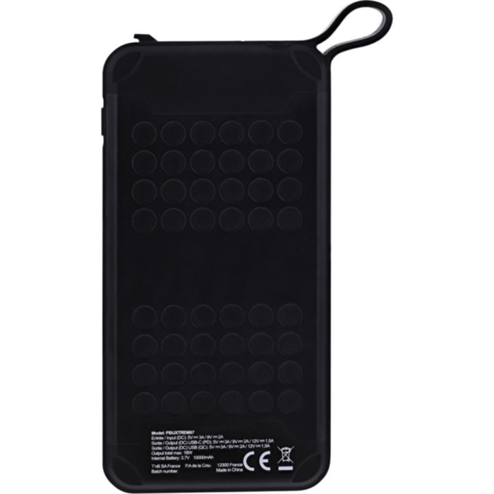 Batterie externe TNB 10000mAh résistante noir