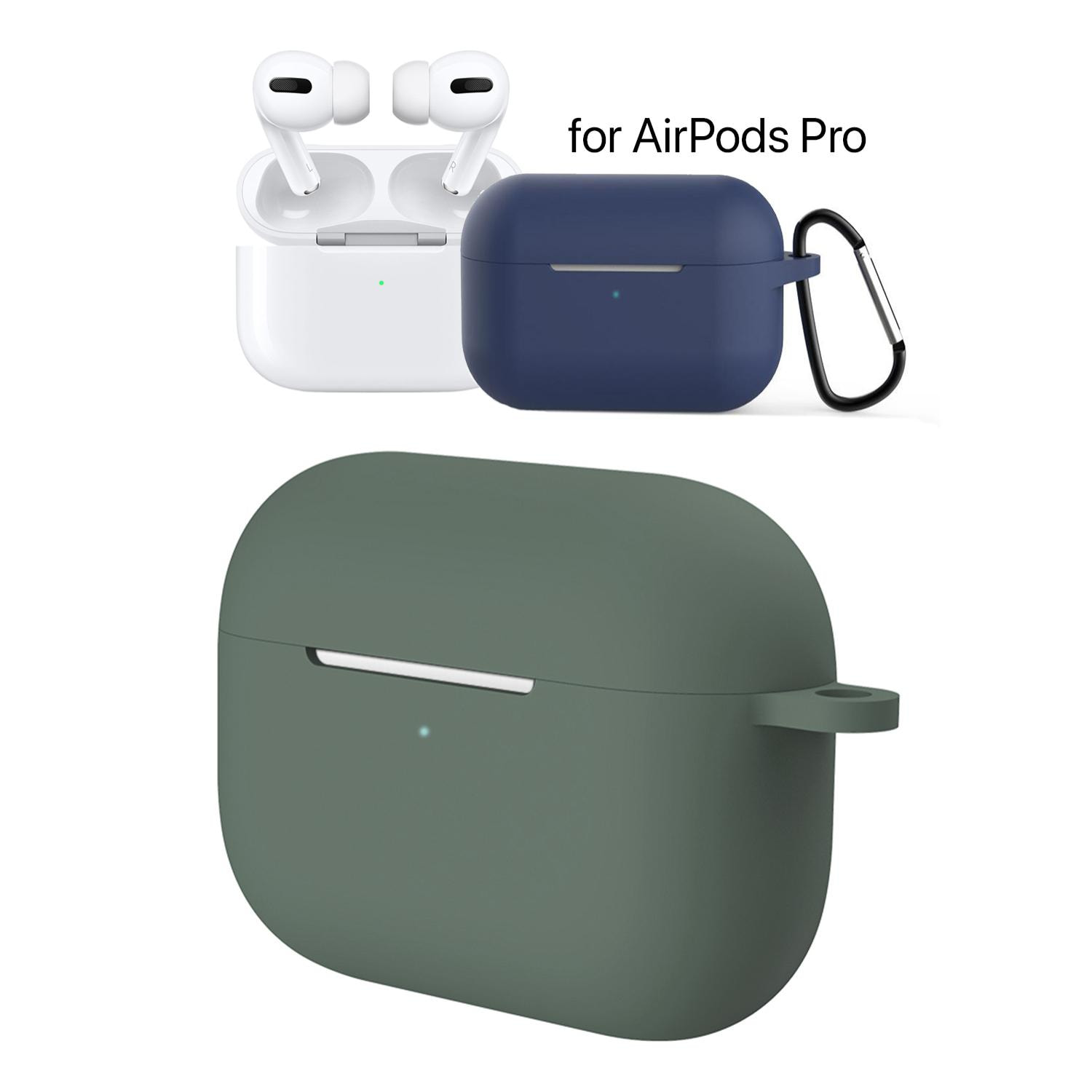 Funda de silicona para base de carga de AirPods Pro, con mosquetón