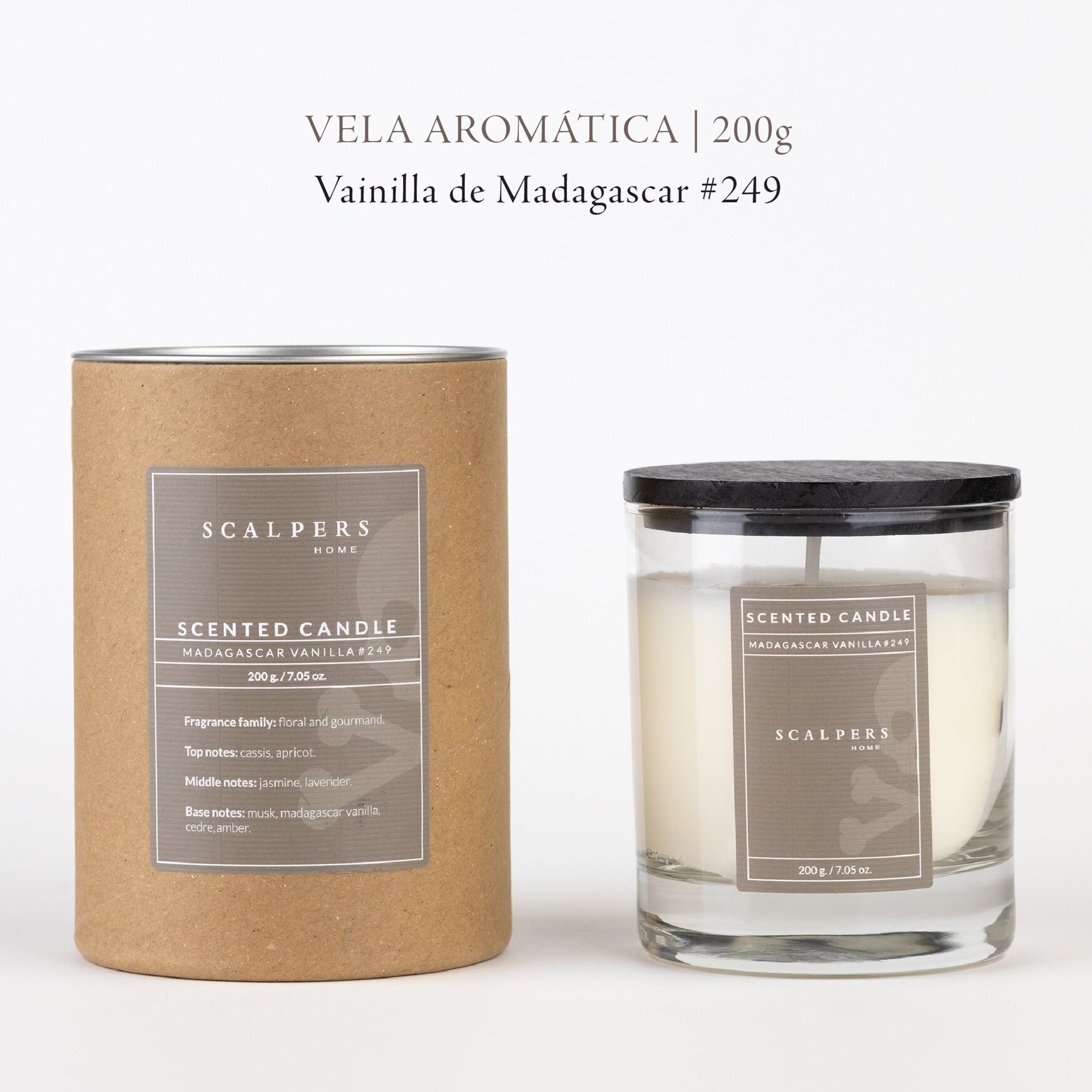 Vela aromática 200g aroma vainilla de madagascar scalpers home