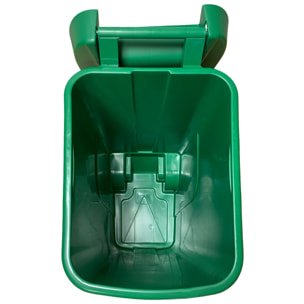 Contenedor - cubo de basura wellhome reciclo 110l, color verde cerrado con tapa, ideal para reciclaje de vidrio, con ruedas
