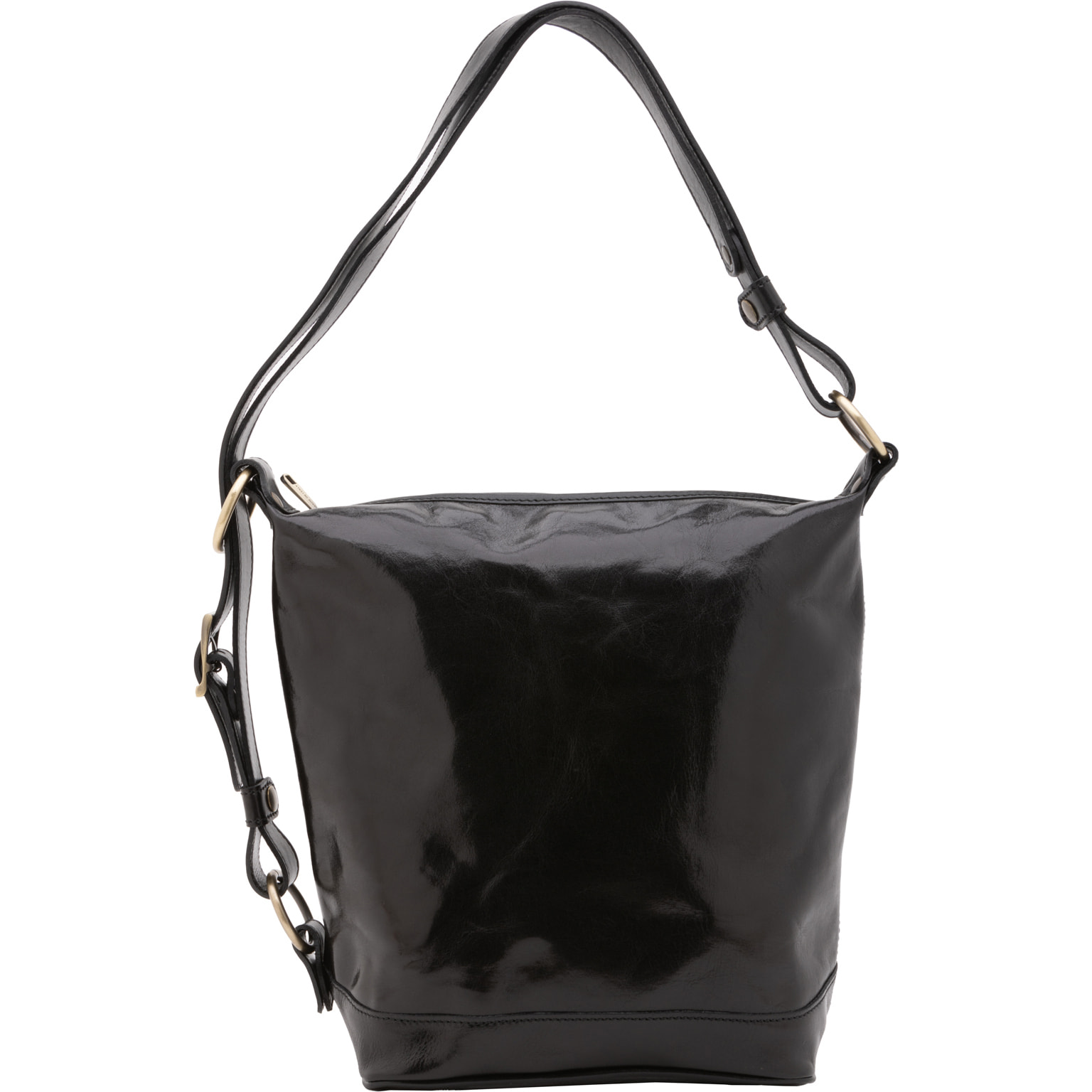 Borsa a secchiello  da donna In Vera pelle Made in Italy 34x33x15 cm