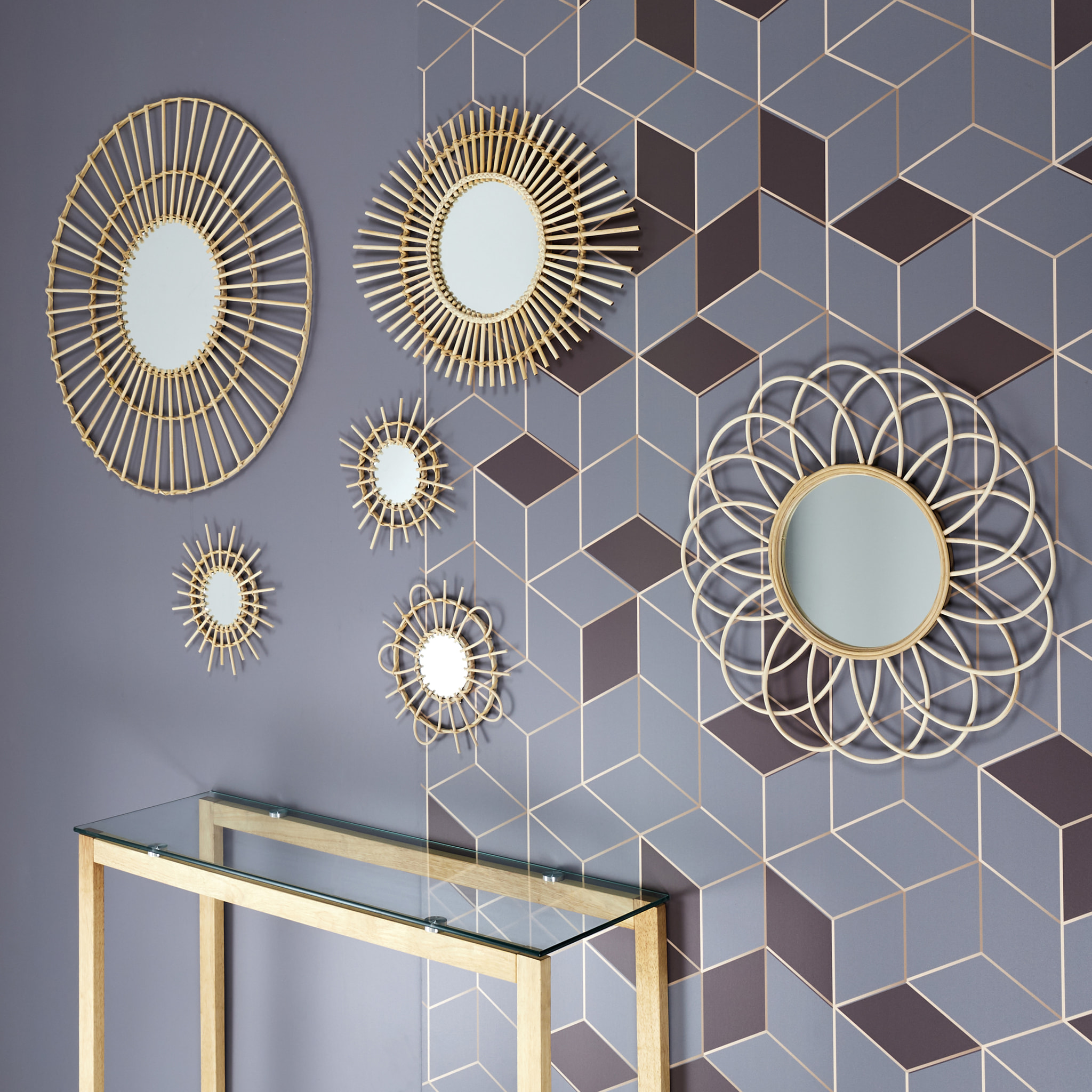 Miroir Rotin X3 28cm