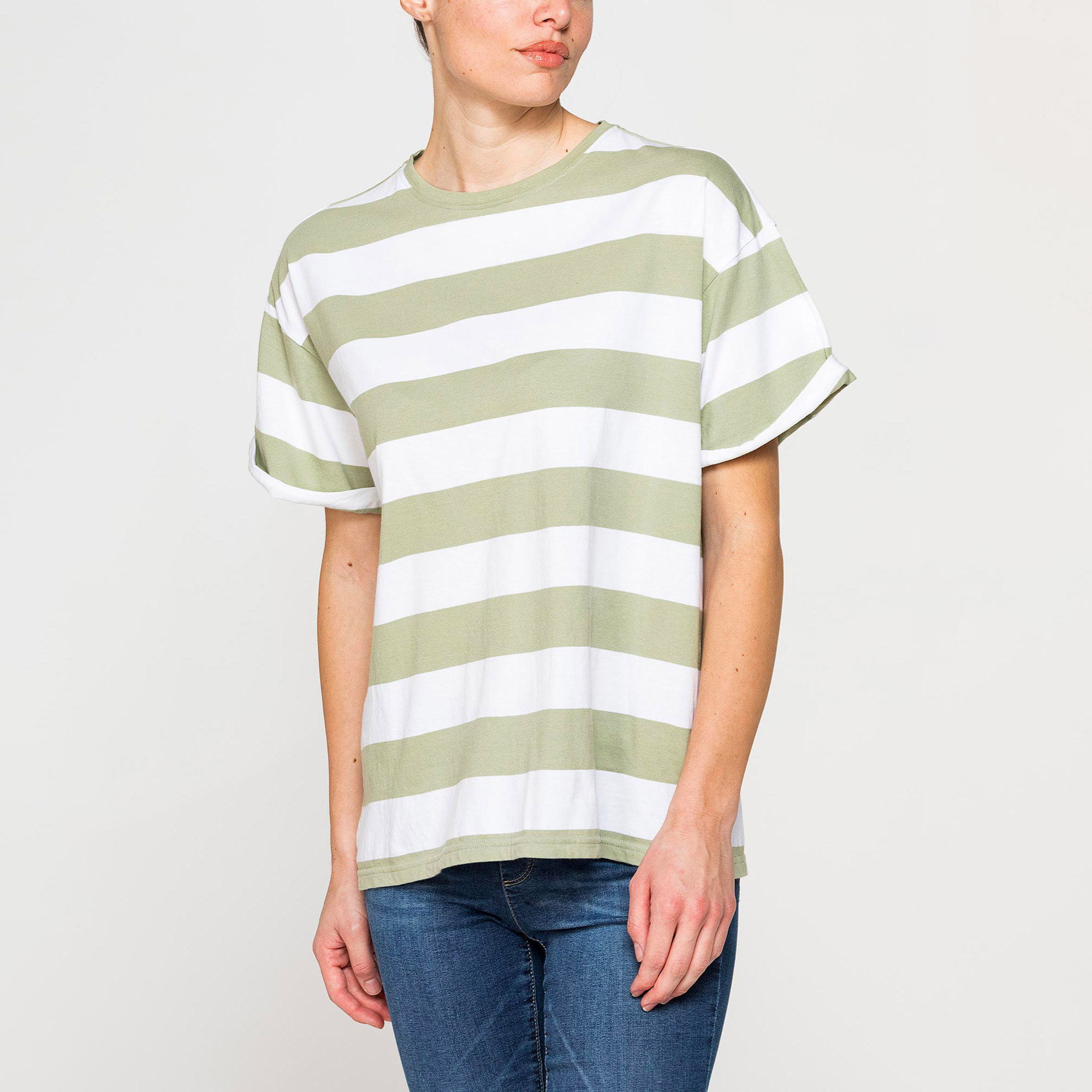 T-SHIRT OVERSIZE MODELLO BOYFRIEND A RIGHE