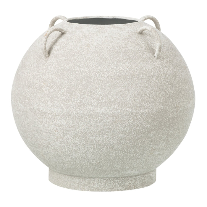 J-Line Vase rond - fer - blanc