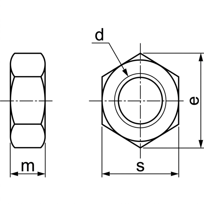 Écrous hexagonaux Inox A2 DIN 934 - Ø 6 mm - BTE 200 - ACTON - 626016
