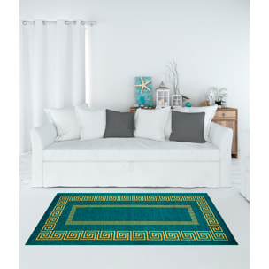 TAPPETO ARREDO ATENE PETROLIO CON FONDO ANTISCIVOLO