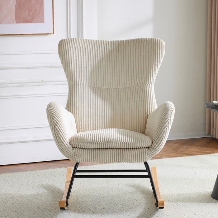 Rocking-chair en velours côtelé - BEA