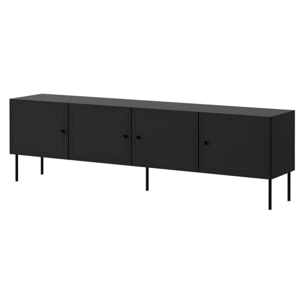 Lavaggi - meuble tv - 4 portes - 200 cm - Noir