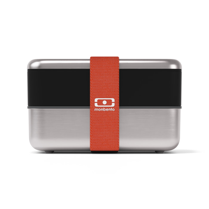 Set lunch box en métal micro-ondable Sense Gris coton 700ml + accessoires