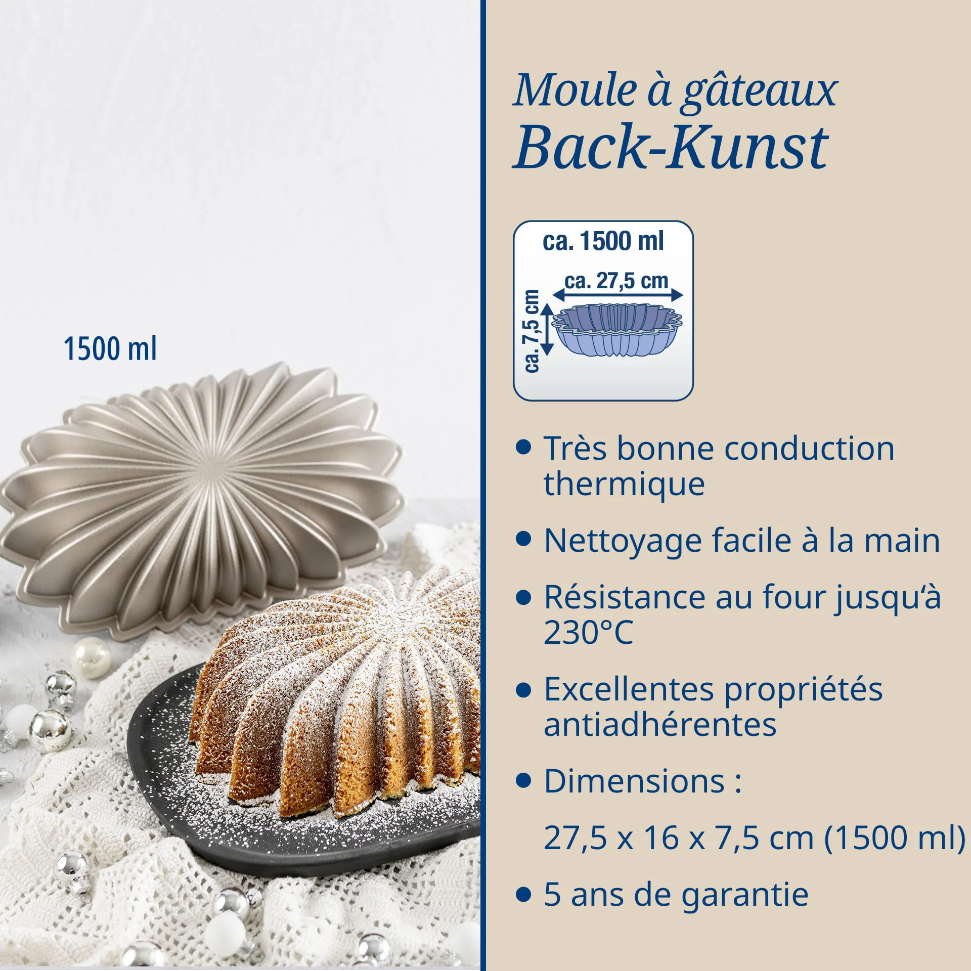 Moule à gâteaux ovale 27,5 x 16 cm Dr.Oetker Back-Kunst