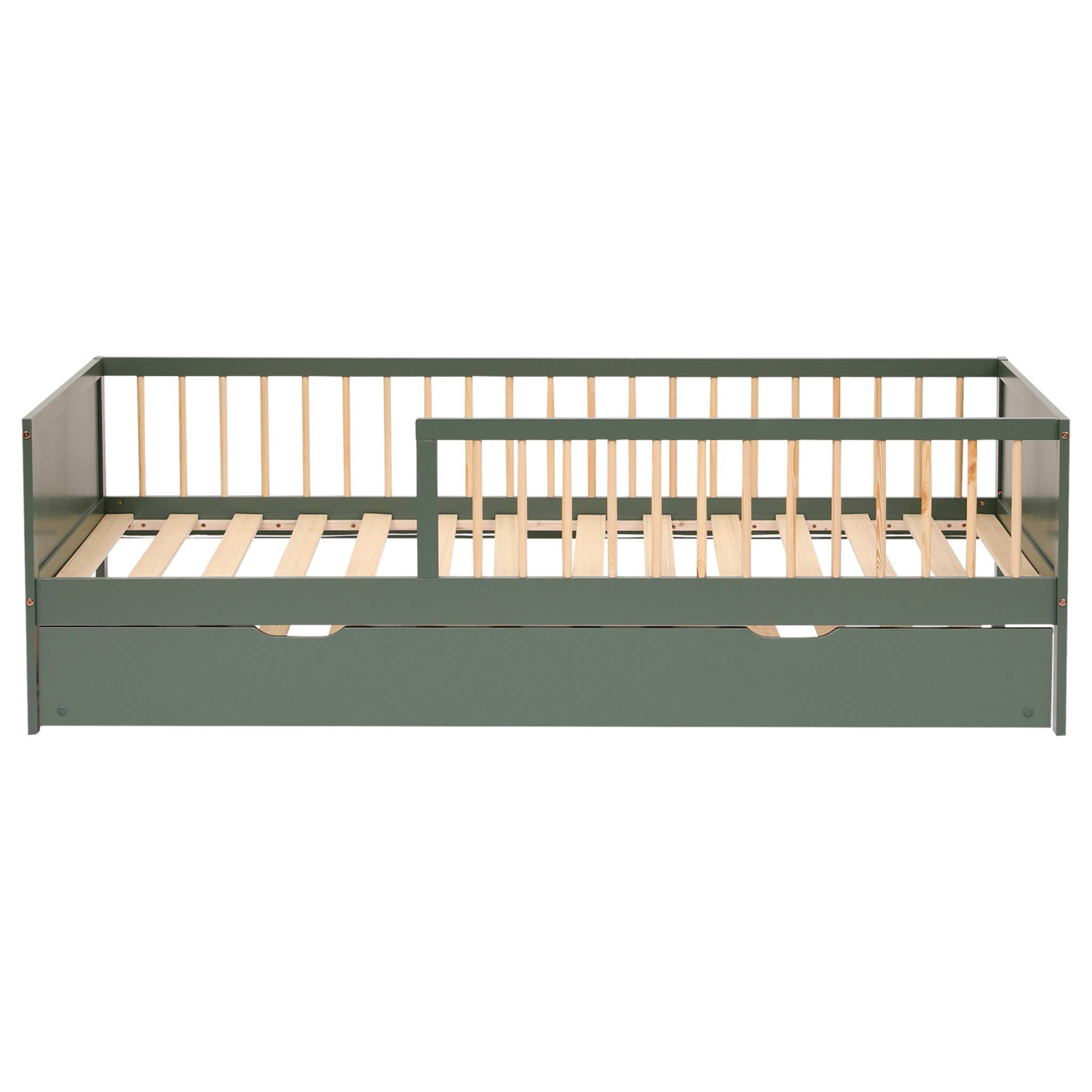 Lit gigogne pour enfant 190x90cm vert ADAM