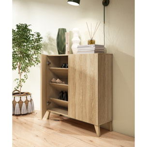 Zapatero Bergen melamina roble patas roble 87x90x27 cm