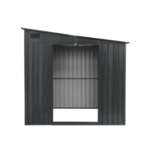 Abri de jardin acier 5.5m² avec kit d'ancrage anthracite L 212.5 x l 258 x H 195cm - Lome