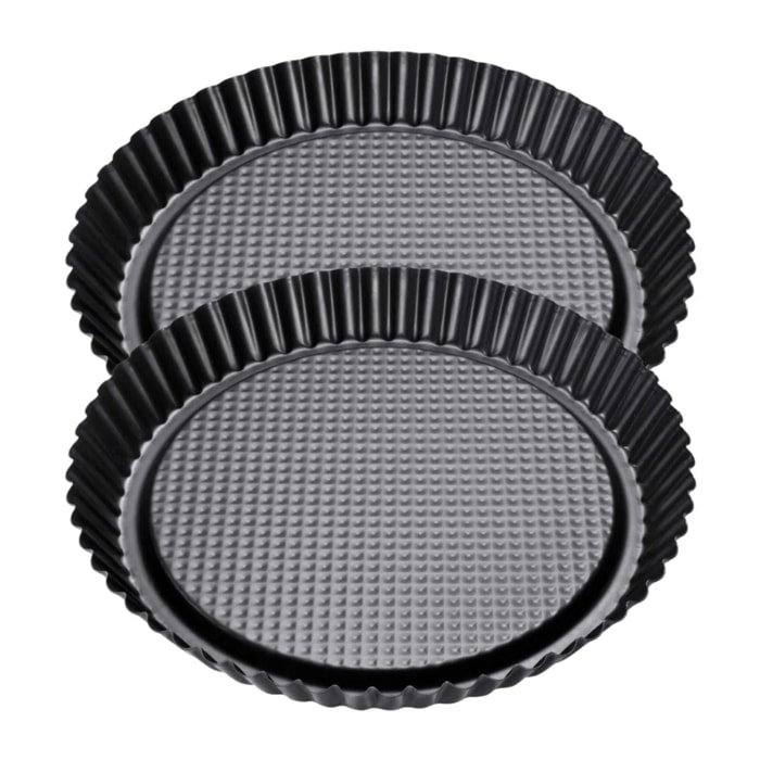 Ensemble de 2 Moules à tarte renversée 28 cm Zenker Black Metallic