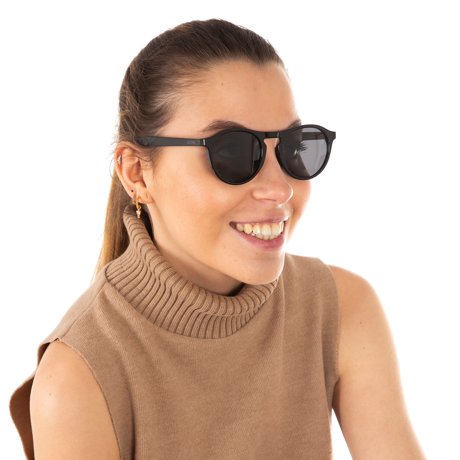 Gafas de sol OCEAN ANTIBES - Negro brillante / Ahumada