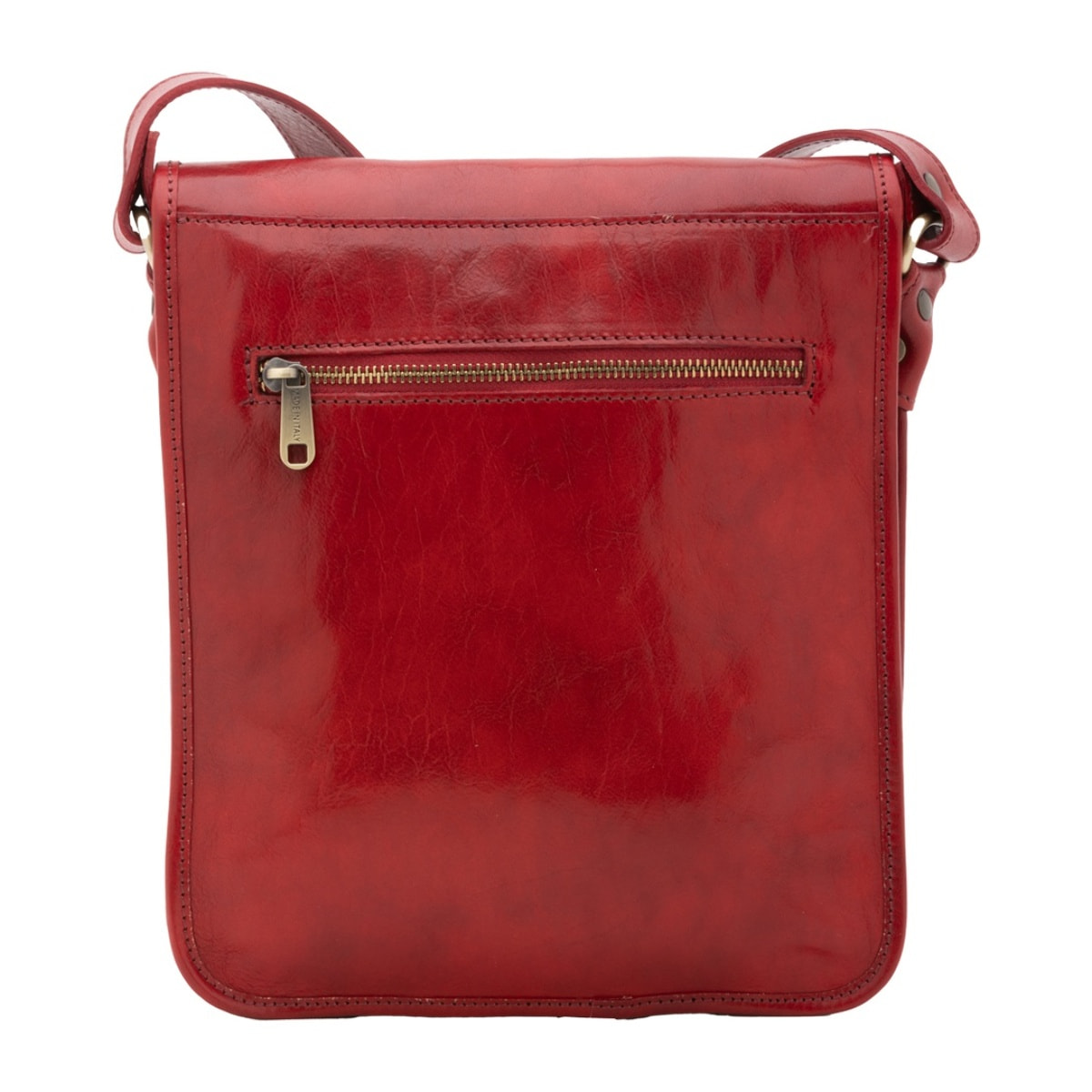 Borsa a tracolla uomo in vera pelle - Modello False - Made in Italy - 29.0 x 24.0 x 9.0 cm
