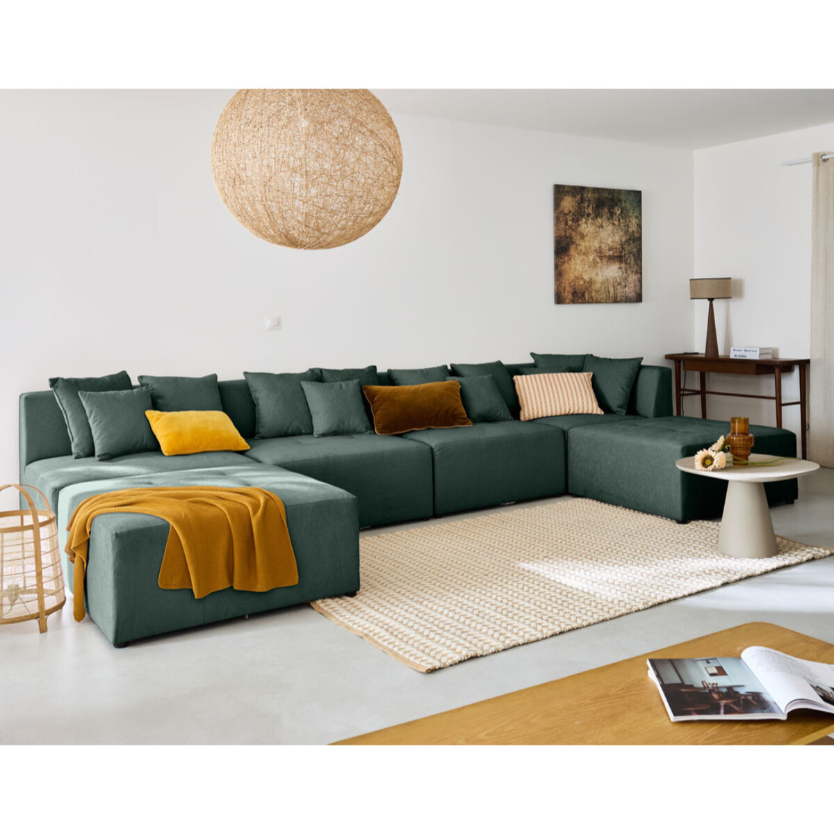 Amalfi - pouf modulable - en tissu - Vert