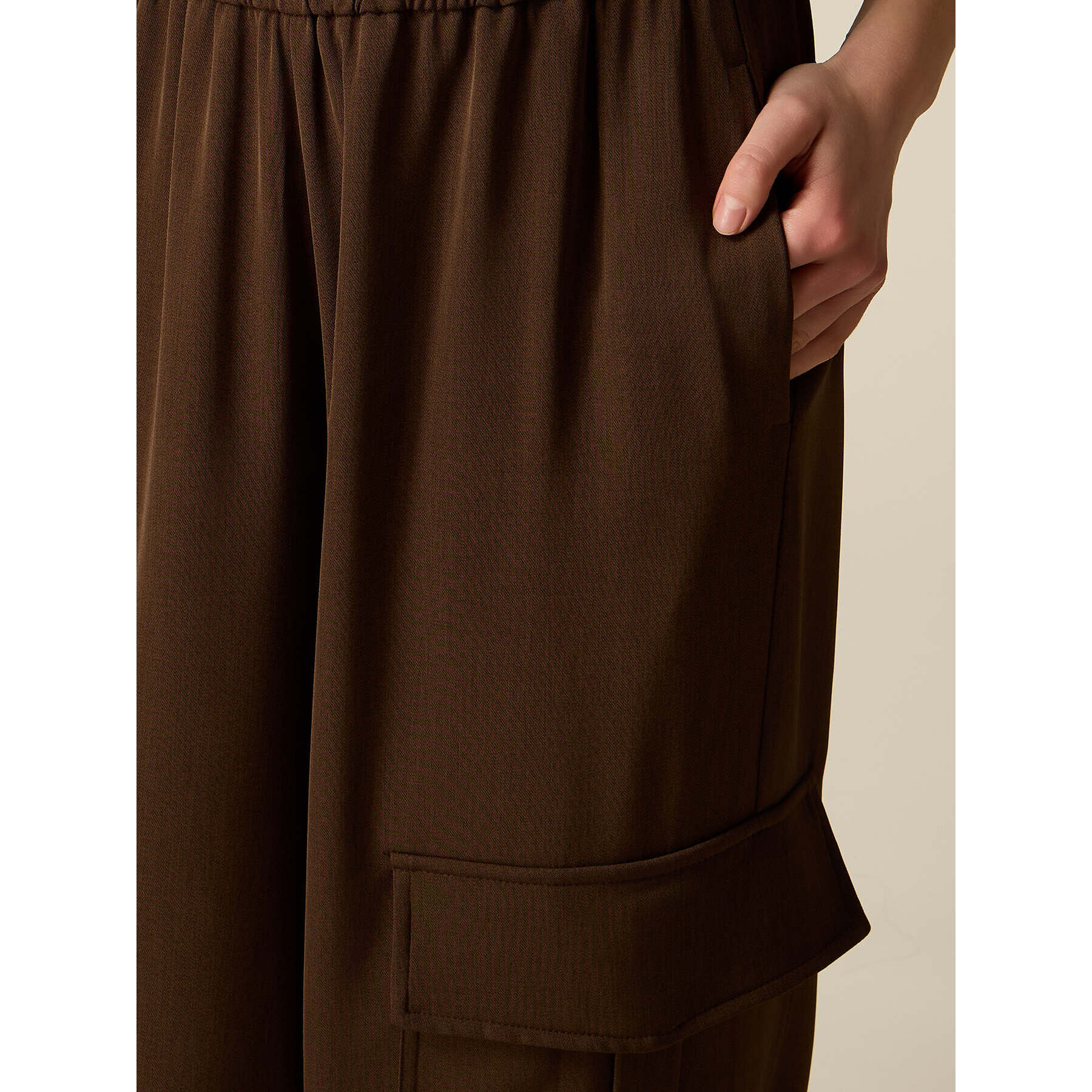 Oltre - Pantaloni joggers cargo - Marrone