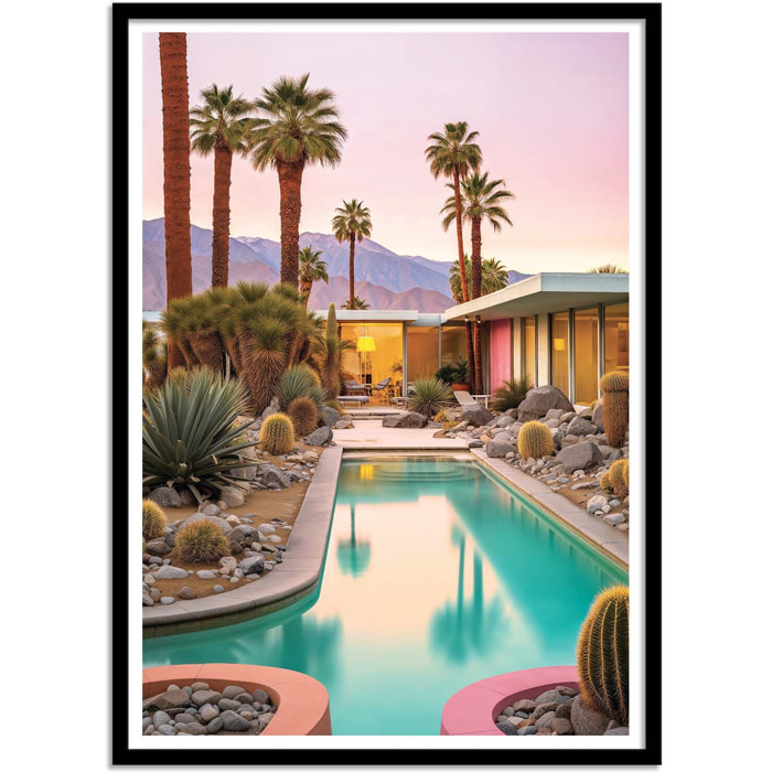 Affiche - Palm Springs sunset pool - Philippe Hugonnard