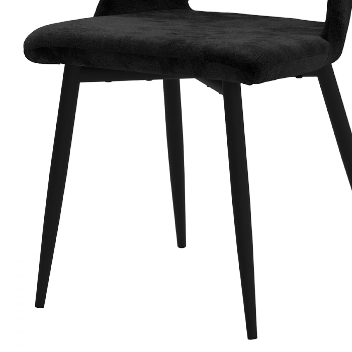 Lot de 2 chaises noires en velours et pieds en métal - Pénélope