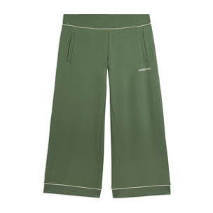 Pantaloni Sportivi Wide Leg Cropped con tasche interne