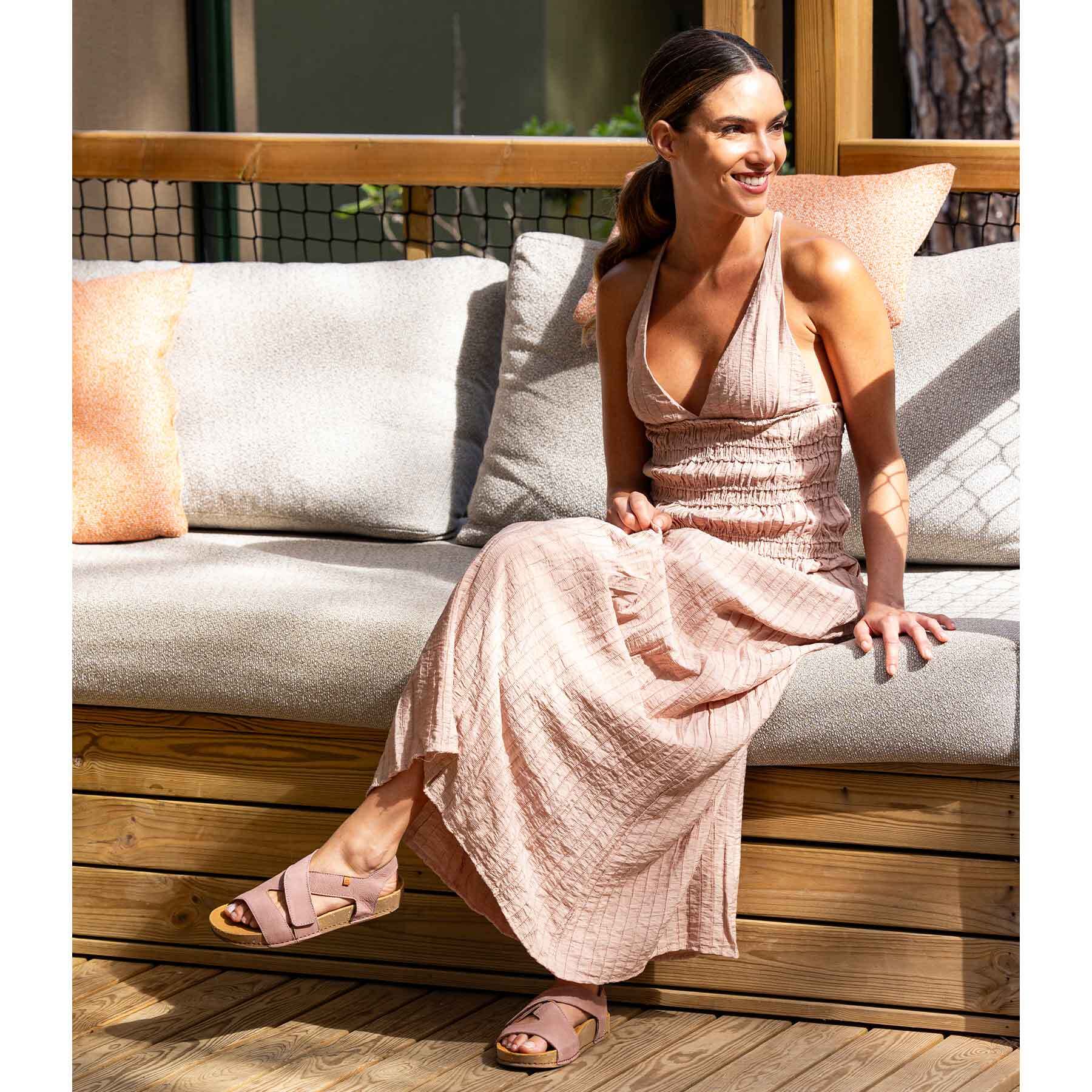 Sandalias N5799 NOBUCK LAVADO MALVA / BALANCE color Malva