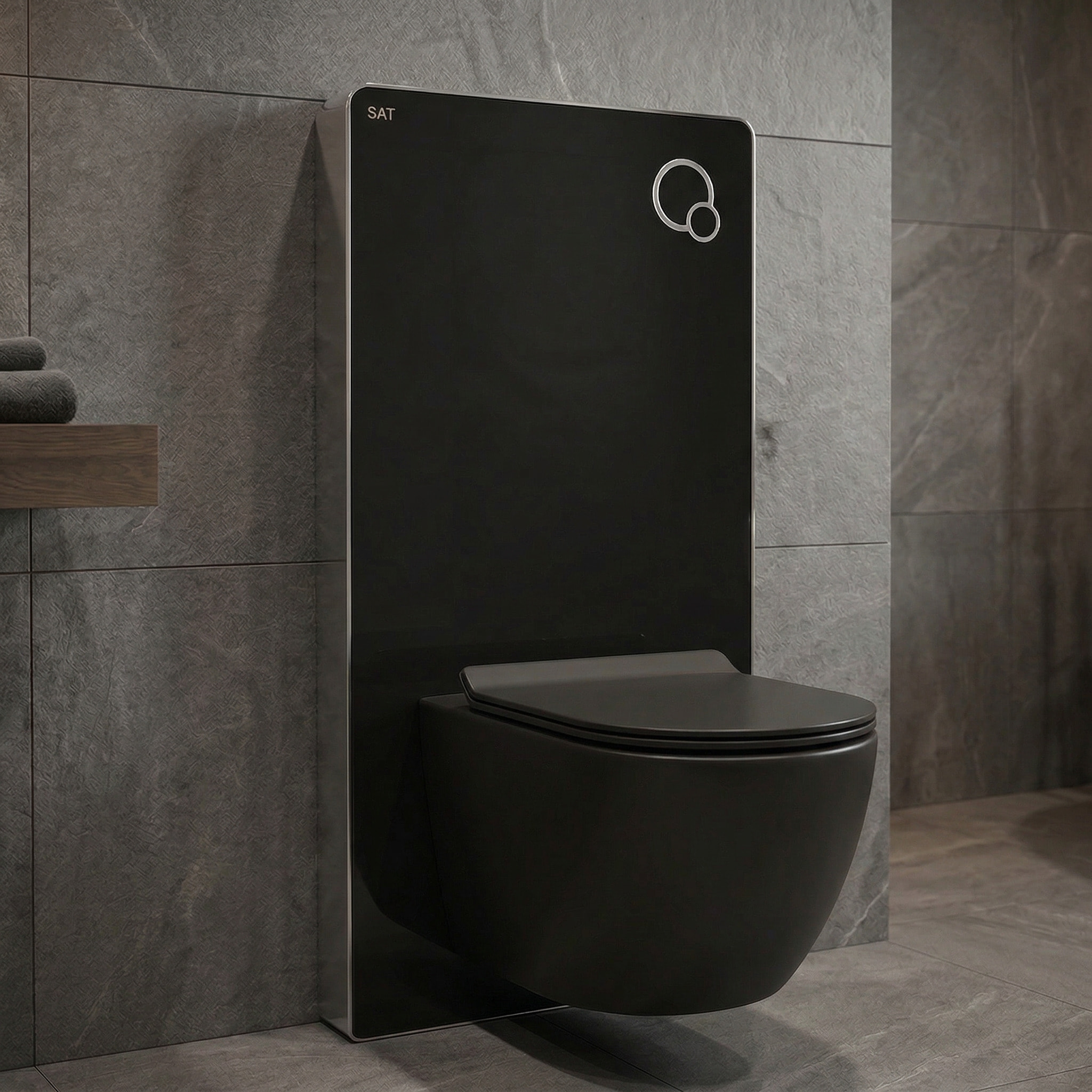 Glass pack WC bâti-support avec plaque de commande + WC suspendu Ceramia sans bride avec abattant SoftClose (STGLBCEPXBMT01-FR)