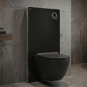 Glass pack WC bâti-support avec plaque de commande + WC suspendu Ceramia sans bride avec abattant SoftClose (STGLBCEPXBMT01-FR)