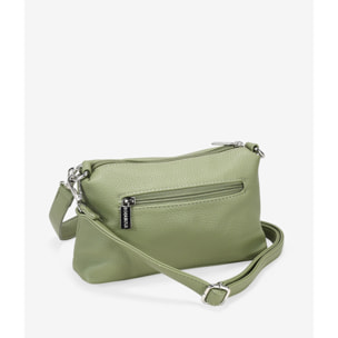 Bolso de hombro verde pequeño con cremallera