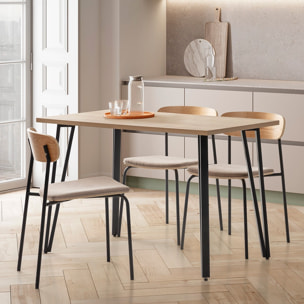 Lot de 2 chaises en tissu et effet bois - SVALA